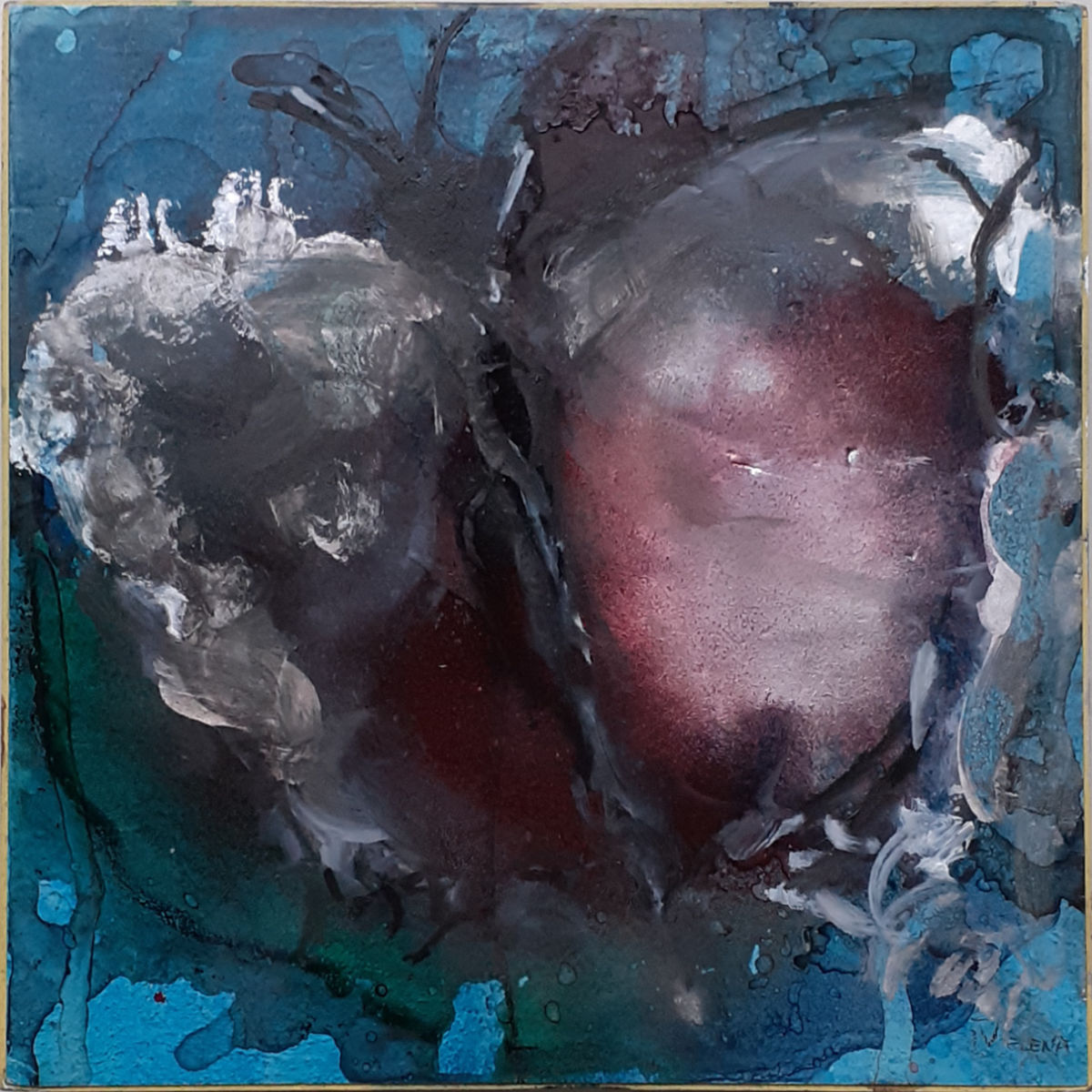 Frau mit Wolf, 2023, 50 x 60 cm